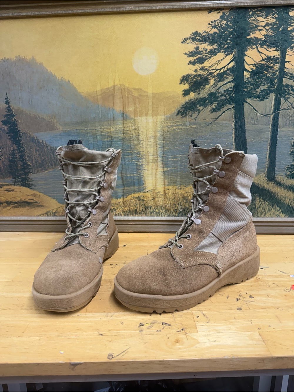 Altama 5205 dessert/coyote tan hot weather combat boots, size 8W